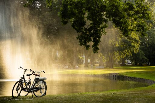 Fietsen in het Oranjepark in Apeldoorn